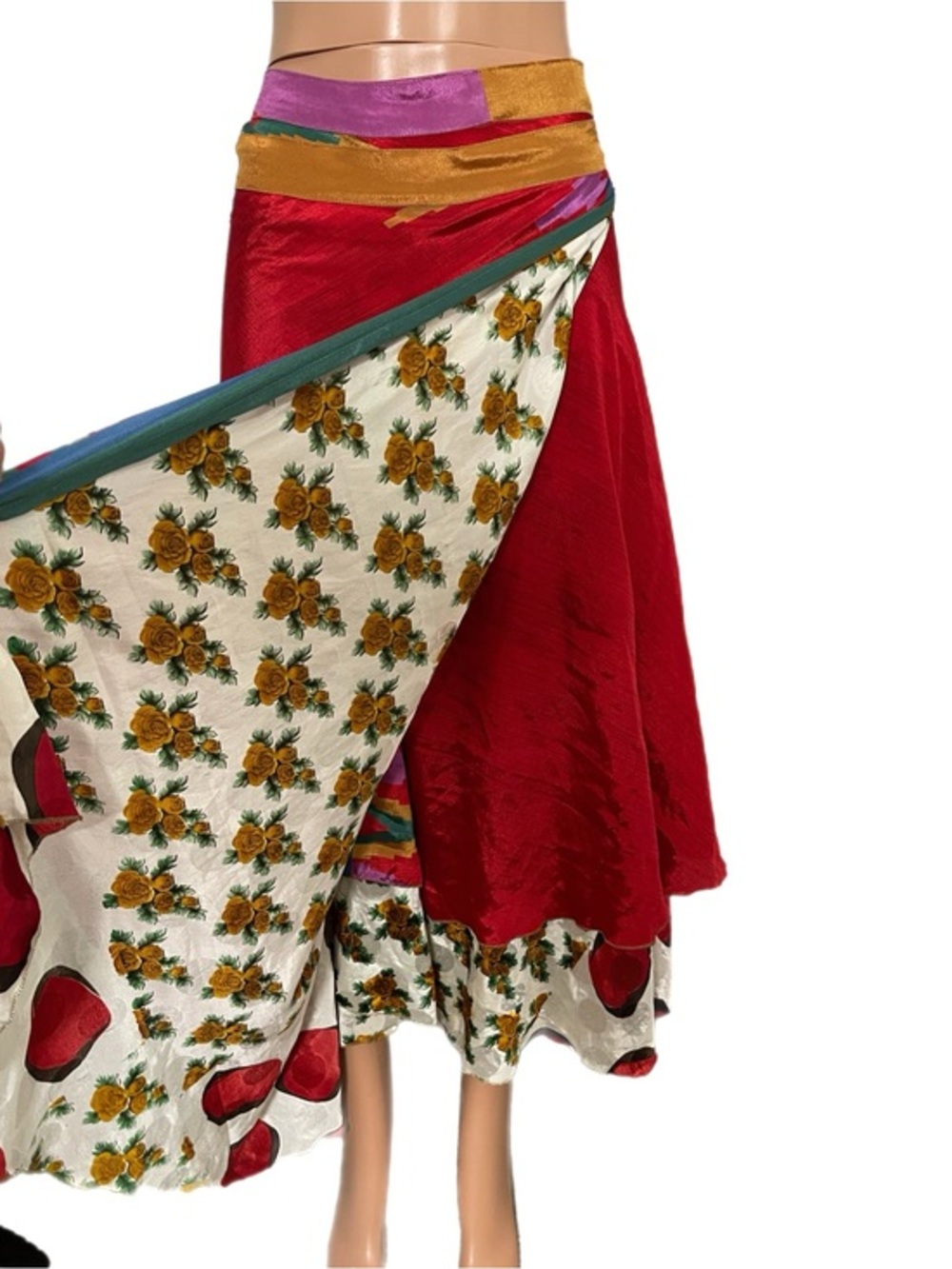 Vintage Early 90’s 100% Silk Bohemian Reversible Skirt